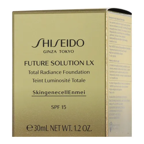 Shiseido Future Solution LX Total Radiance Foundation Neutral 2 - 30 ml - Make-up für strahlende Haut, bietet langanhaltende Deckkraft und pflegt die Haut mit Anti-Aging-Wirkstoffen.