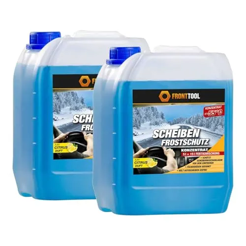 FRONTTOOL Scheibenfrostschutz Konzentrat 5L | Scheibenreiniger bis -55 Grad | keine Streifenbildung (2x 5 Liter)