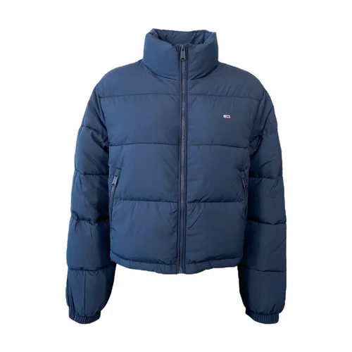 Tommy Jeans Damen Essential Puffer Winterjacke Gr. L Dunkelblau - Funktionsjacken, warme Steppjacke aus strapazierfähigem Polyester, ideal für kalte Wintertage.