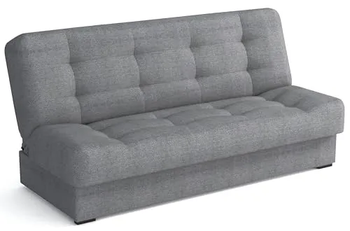 MEBLE-LUX Schlafsofa mit Bettkasten Livia, Schlafcouch 170cm Breit, Sofa mit Schlaffunktion, Federkern, Klappsofa mit Bettfunktion, Zusätzlicher Stauraum, Praktisch und Funktionell, Sofa Grau