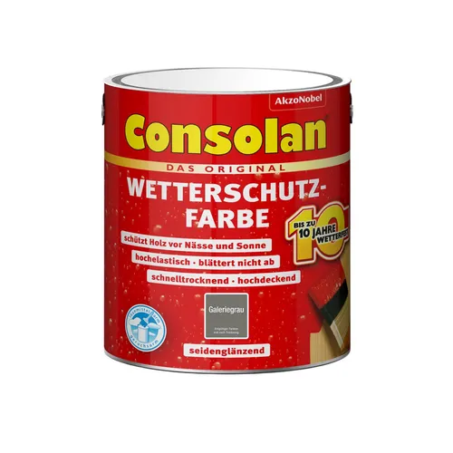 Consolan Wetterschutz-Farbe 2,5 L galeriegrau von Akzo Nobel