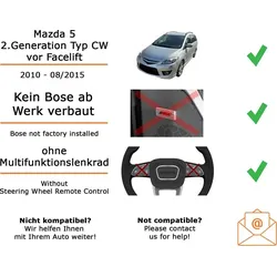 Autoradio Einbaupaket JVC KD-X282DBT für Mazda5 CW