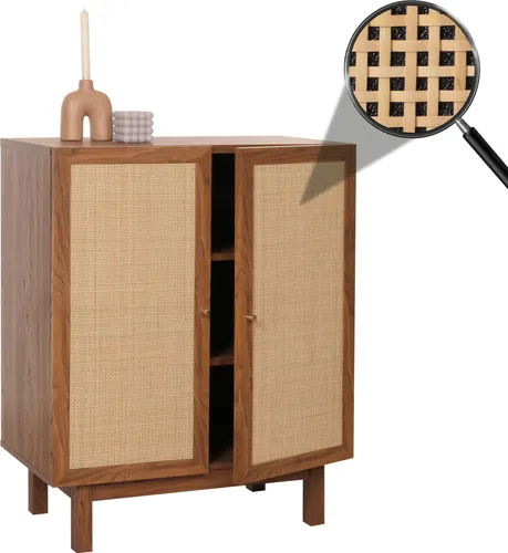 Highboard MCW-M51 – Stilvolle Kommode mit Kubu Rattan