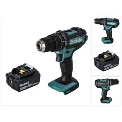 Makita DHP 482 T1 Akku Schlagbohrschrauber 18 V mit 5,0 Ah Akku - Akkuschrauber mit 62 Nm Drehmoment, ideal für kraftvolle Anwendungen. Inklusive 5,0 Ah Lithium-Ionen Akku für lange Laufzeiten.