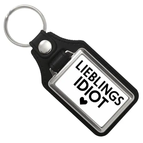speecheese Lieblings Idiot Statement Schlüsselanhänger mit Kunstleder-Anhänger mit Herz Witziger Schlüsselring mit Herz für humorvolle Momente