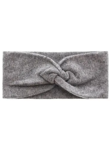 Zwillingsherz Stirnband Knoten vorn aus Cashmere in grau von Zwillingsherz