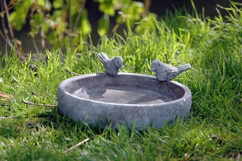 Vogeltränke Zemnt Ø 18 cm Vogelbad Wasserschale Wassertränke Wildvögel Grau
