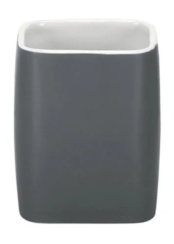 Kleine Wolke 5066901852 Zahnputzbecher Cubic, Accessoires, anthrazit, 7.4 x 7.4 x 9.1 cm