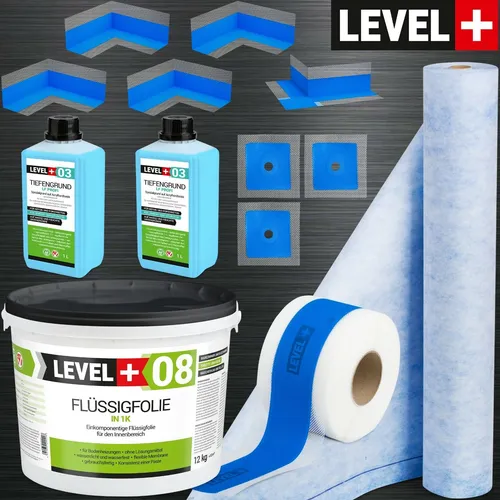 DichtSet Dusch Badabdichtung Flüssigfolie 12kg - Dichtmaterialien für Badezimmer, schimmelresistent und wasserdicht, ideal für dauerhafte Abdichtung in Dusche und Keller.