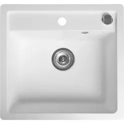 Granit-Einbauspüle 1 Becken, 53x50cm in Weiß