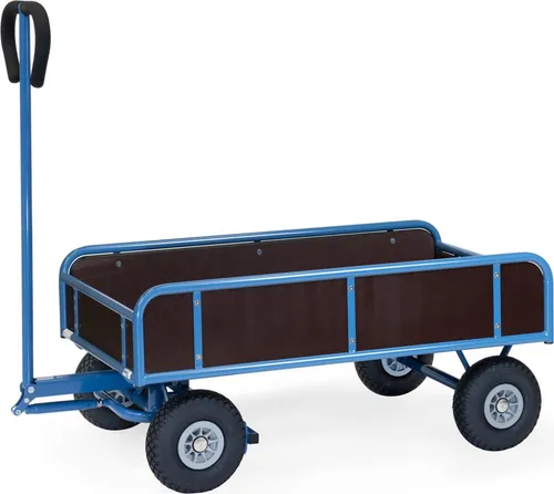 Fetra Handwagen 2-Achser mit 4 Wänden und Polyurethanbereifung, 1145x645mm Ladefläche
