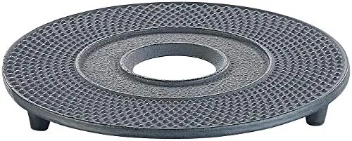 Rosenstein & Söhne Topfuntersetzer: Asiatischer Teekannen-Untersetzer aus Gusseisen, 17 cm, schwarz (Kaffeekanneuntersetzer, Teeuntersetzer, Teekanne)