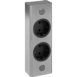 THEBO Aufbausteckdose ST 3005/180 in EDELSTAHL - Steckdosen & Zubehör - Hochwertige Edelstahl-Aufbausteckdose mit 2 Schukosteckdosen, ideal für Küchenmontage, max. 3500 Watt Belastbarkeit.