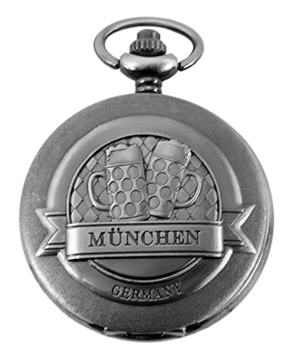 Excellanc Taschen-Uhr mit Kette Unisex München Analog Quarz 4000028 (grau)