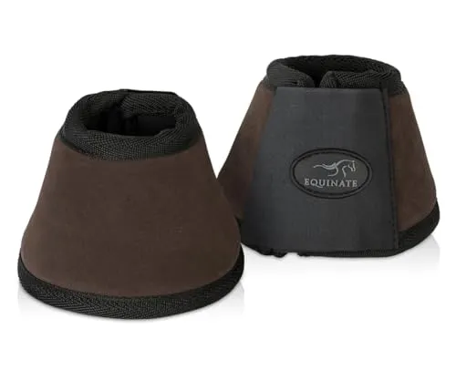 Equinate Hufglocken Fargo XL Braun - Robuste Wildleder Springglocken für Pferde - Gamaschen & Schützer für Pferde: Hochwertige Wildlederoberfläche, stoßdämpfend und ideal für Training und Turniere. Komfortable, gepolsterte Innenseite für maximalen Schutz ohne Einschränkung der Bewegungsfreiheit.