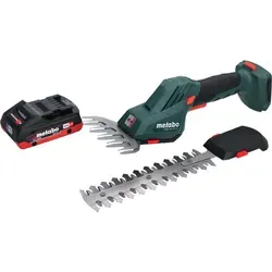 Metabo SGS 18 LTX Q Akku Gras- und Strauchschere 18 V mit 4,0 Ah Akku - Kompakte 2-in-1 Akku Gras- und Strauchschere mit schnellem Messerwechsel. Ideal für präzise Schnitte und flexibles Arbeiten dank leichtem Design und ergonomischem Griff.
