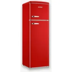 SEVERIN Retro Kühl- & Gefrierkombination in Rot, 246 L