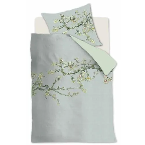 Beddinghouse Bettwäsche Van Gogh | Blossom Grey - 155 x 220 cm - Bettwäsche-Set aus 100% Baumwolle, inspiriert von Van Goghs Kunst. Waschbar bis 60 Grad, trocknergeeignet und mit Reißverschluss für einfachen Gebrauch.
