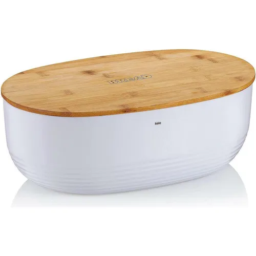 Kela NAMUR Brotkasten mit Bambusdeckel - Praktische Brotaufbewahrungsbox aus Kunststoff mit Lüftungslöchern für optimale Frische. Hält Brot bis zu einer Woche frisch und dient zusätzlich als Servierplatte.