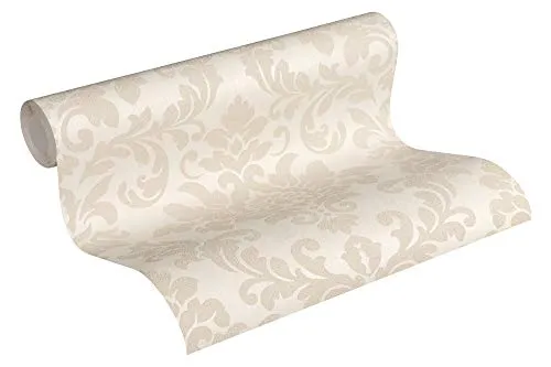 Livingwalls Vliestapete Diamonds - Barock Tapete in Beige Creme Metallic - Tapeten - 10,05 m x 0,53 m, scheuerbeständig und kinderleicht zu verarbeiten, ideal für stilvolle Raumgestaltungen. Hergestellt in Deutschland und FSC-zertifiziert.