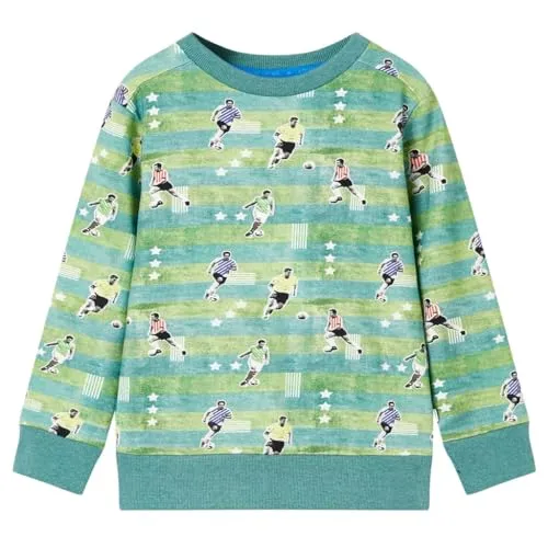 vidaXL Kinder Sweatshirt Pullover Pulli Langarm Rundhalsausschnitt Hellgrün Melange 116