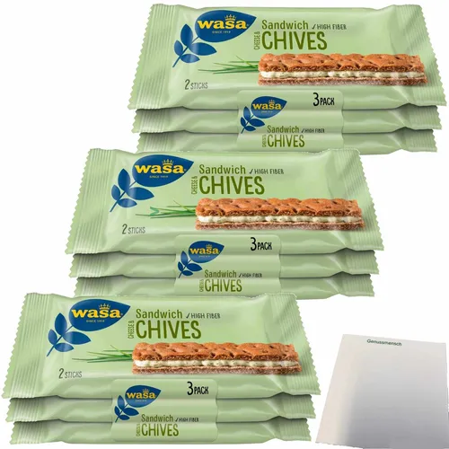 Wasa Knäckebrot Sandwich Käse & Schnittlauch Multipack 3er Pack 3x111g Packung
