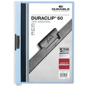Durable Klemmhefter 2209-06 Duraclip, A4, für 60 Blatt, blau
