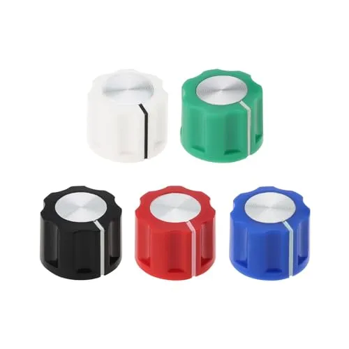 eMagTech 5 Stücke Gitarre Effekt Lautstärke Einstellen Knöpfe 16x12mm Gitarre Kunststoff Metall Potentiometer Knöpfe Loch Durchmesser 6,4mm Gitarre Potentiometer Ton Knöpfe