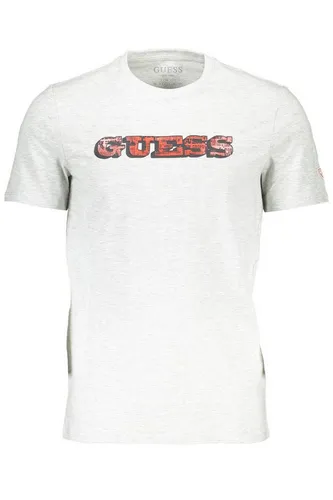 GUESS JEANS T-Shirt Herren Kurzarm T-Shirt in Grau mit Logo-Druck und