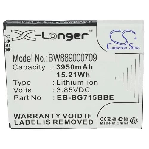 vhbw Akku Ersatz für Samsung EB-BG715BBE, GH43-04993A für Handy Smartphone Telefon (3950mAh, 3,85V, Li-Ion)