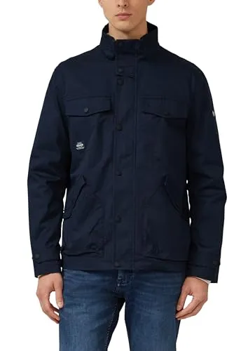 s.Oliver Baumwolljacke mit Twill-Struktur und Taschen - Robuste Baumwolljacke in schwerer Qualität mit praktischen aufgesetzten Taschen. Ideal für den Alltag, bietet sie Komfort und Stil mit einem modernen Stehkragen und einem sicheren Reißverschluss.