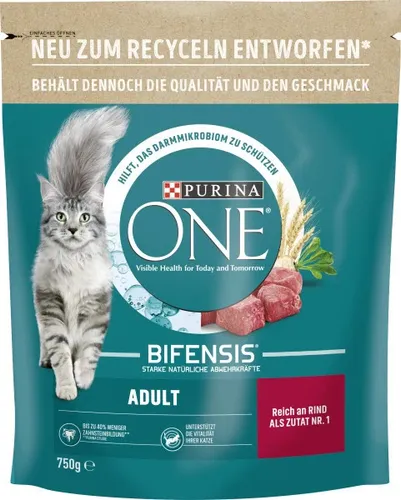 Produktbild Purina ONE Adult reich an Rind und Vollkorn-Getreide 750 g Katzenfutter
