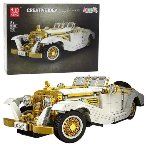 Konstruktionsbausteine Oldtimer K500 Weiß und Gold – 952 Teile
