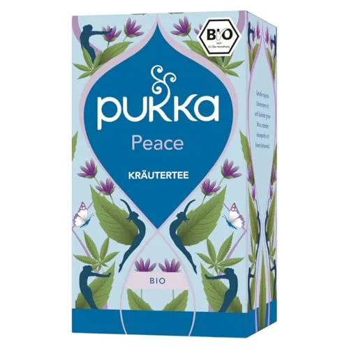 Pukka Bio-Kräutertee Peace - Bio-Kräutertee mit Hanf, Grüner Minze & Ashwagandha für entspannte Momente – ideal für Büro und Zuhause, 100% biologisch und nachhaltig verpackt.