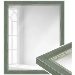 MendeFrames Wandspiegel H640 Shabby-Chic grün 70x100 cm in grün von WANDStyle