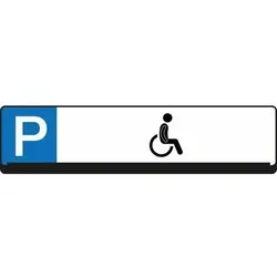 Parkplatzschild 9219-00276 für Behinderte - EICHNER Parkplatzschild in kompaktem Format (53 x 14 cm) aus witterungsbeständigem Polypropylen. Ideal für Innen- und Außenbereiche, inklusive Befestigungsmaterial für einfache Montage.