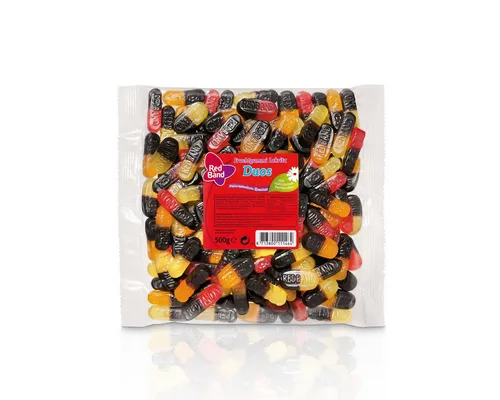 Red Band Süßigkeit, Red Band Fruchtgummi Lakritz Duos in 3 süssen leckeren Sorten 500g
