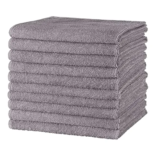 Moon Microfaser Handtücher 10er Pack - Saugstarke Friseurhandtücher in Grau - Wiederverwendbare Reinigungstücher, ideal für Friseursalons und Zuhause, mit hoher Saugkraft und pflegeleicht bei 95° C.