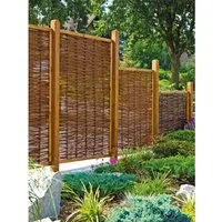 Tetzner & Jentzsch Gartenzaun FAKO Weidengeflechtzaun - Zaunelemente aus braun gebeizter Weide, ideal für eine natürliche und ansprechende Gartengestaltung.