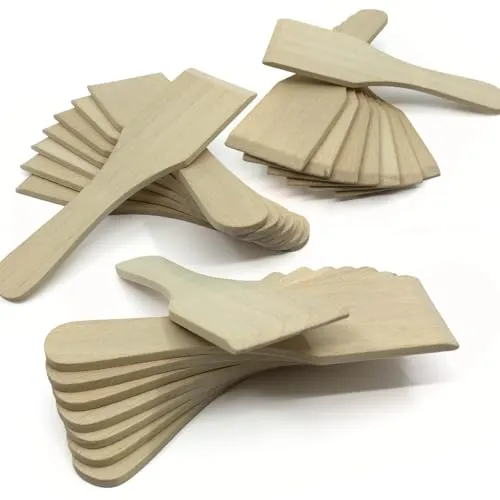 Gravidus Racletteschieber Raclettespachtel Holzschaber Set Buchenholz 13 cm (24 Stück)