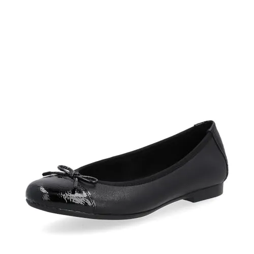 Remonte Damen Klassische Ballerinas D0K04, Frauen Flats,lose Einlage,Ballerina-Schuhe,Ballett-Schuhe,Ballet-Flats,flach,Ausgehschuhe,schwarz (00),40 EU