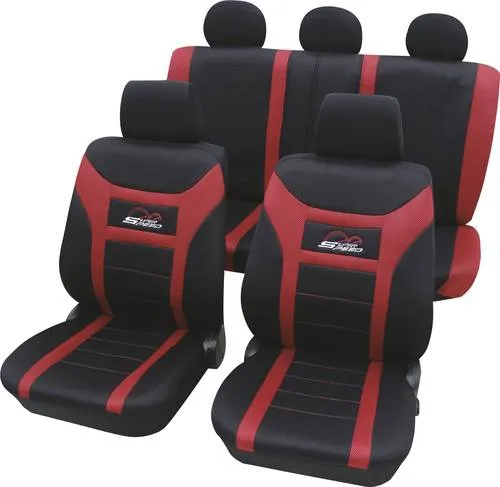 HP Autozubehör 22927 Sitzbezug Polyester Rot - Sitzbezüge für Fahrersitz, Beifahrersitz und Rücksitz, flammhemmend, lichtecht und waschbar. Mit praktischen Reißverschlüssen für eine einfache Rücksitzteilung.