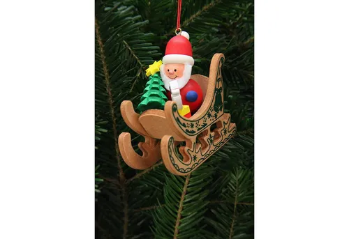 Christian Ulbricht Dekohänger Christbaumschmuck Weihnachtsmann im Schlitten (7,5x7,1cm) von Christia