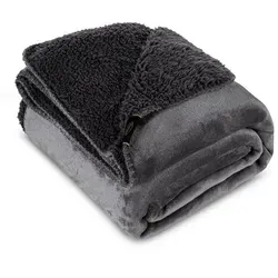 Wohndecke TEDY warme Decke für Herbst & Winter, Eurofirany, Teddy-Fleece, kuschelige Sofadecke, Sesselschoner, Extra weich grau 150 cm x 200 cm