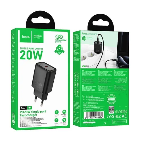 HOC Schnell Ladegerät PD QC 20W 1x USB TYP C für iPhone Samsung Netzteil Adapter
