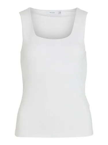 Vila Shirttop VIKenza (1-tlg) in Weiß XXL - Stylisches, ärmelloses Shirt für Damen mit schmaler Passform und abgestepptem Saum. Ideal für vielseitige Outfits, bequem und modisch zugleich.