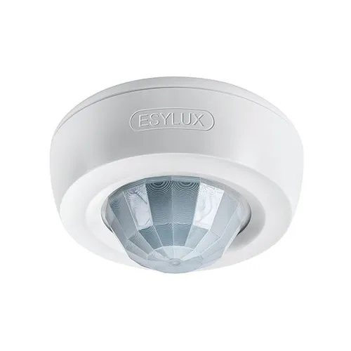 ESYLUX EB10430855 Decken-Präsenzmelder 360° - Bewegungsmelder mit 360° Erfassungsbereich und bis zu 24 m Reichweite, ideal für effiziente Lichtsteuerung in Büros und Wohnräumen. Nulldurchgangsschaltung verlängert die Lebensdauer von Relais und Leuchtmitteln.