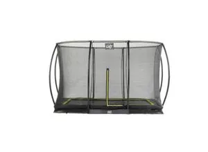 EXIT Silhouette Bodentrampolin 244x366cm mit Sicherheitsnetz - schwarz - Rechteckiges Trampolin mit hochwertigem Sicherheitsnetz und Fußschutzsystem, ideal für sicheres Springen und endlosen Spaß im Garten.