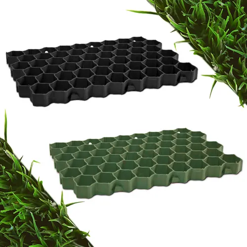 FORTENA Befahrbare Rasengitter Platten (60x40x4 cm, Farbe: grün) aus hochrobustem Kunststoff, zur Parkplatzbefestigung, Bodenstabilisierung, Rasenbefestigung, belastbar mit PKW bis zu 1000t/m²