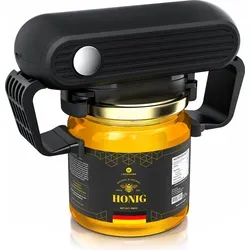 Arendo Elektrischer Dosenöffner - Automatischer Glasöffner für Schraubdeckel von 3,5 bis 10 cm, ideal für ältere Menschen und Personen mit Rheuma oder Arthritis